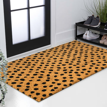 Daphne Modern Classic Animal-spot Bordered Coir Area Rug